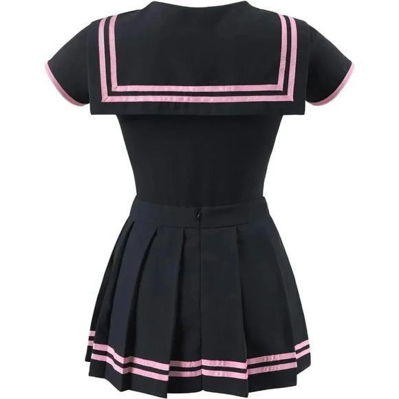 Cotton Romper Pajamas Full Black Bodysuit  Cosplay Magical Onesie Skirt Set - Picture 7 of 7